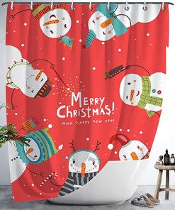 Santa Moose 3D Printing Shower Curtain Modern Art Color Waterproof Durable Washable