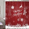 Santa Snowflakes Joy Print Waterproof Fabric Shower Curtain For Festive Bathroom Decor