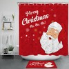 Santa Snowflakes Red Background Christmas Shower Curtain - Elegant Bathroom Decor