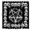 Satanic Pentagram Drip Skull Fabric Shower Curtain - Occult Skull Bathroom Decor