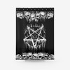 Satanic Pentagram Skull Fabric Shower Curtain - Occult Skull Bathroom Decor