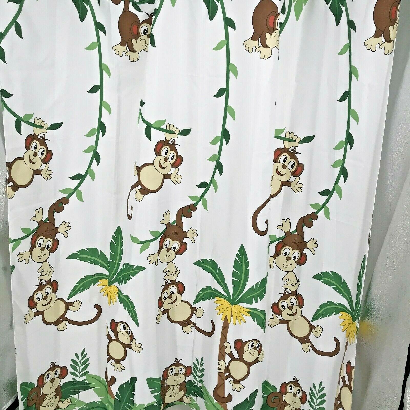 Saturday Knight Monkey Jungle Child's Shower Curtain- Add Fun to Your Kid's Bathroom
