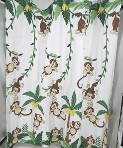 Saturday Knight Monkey Jungle Child's Shower Curtain- Add Fun to Your Kid's Bathroom