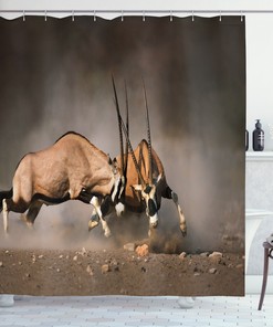 Savage Safari Animal Shower Curtain - Wildlife Bathroom Decor