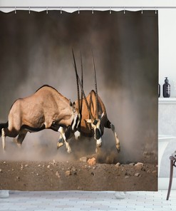 Savage Safari Animal Shower Curtain - Wildlife Bathroom Decor
