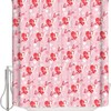 Savannan Valentine's Day Love Heart Pink Water Repellent Bathroom Shower Curtain