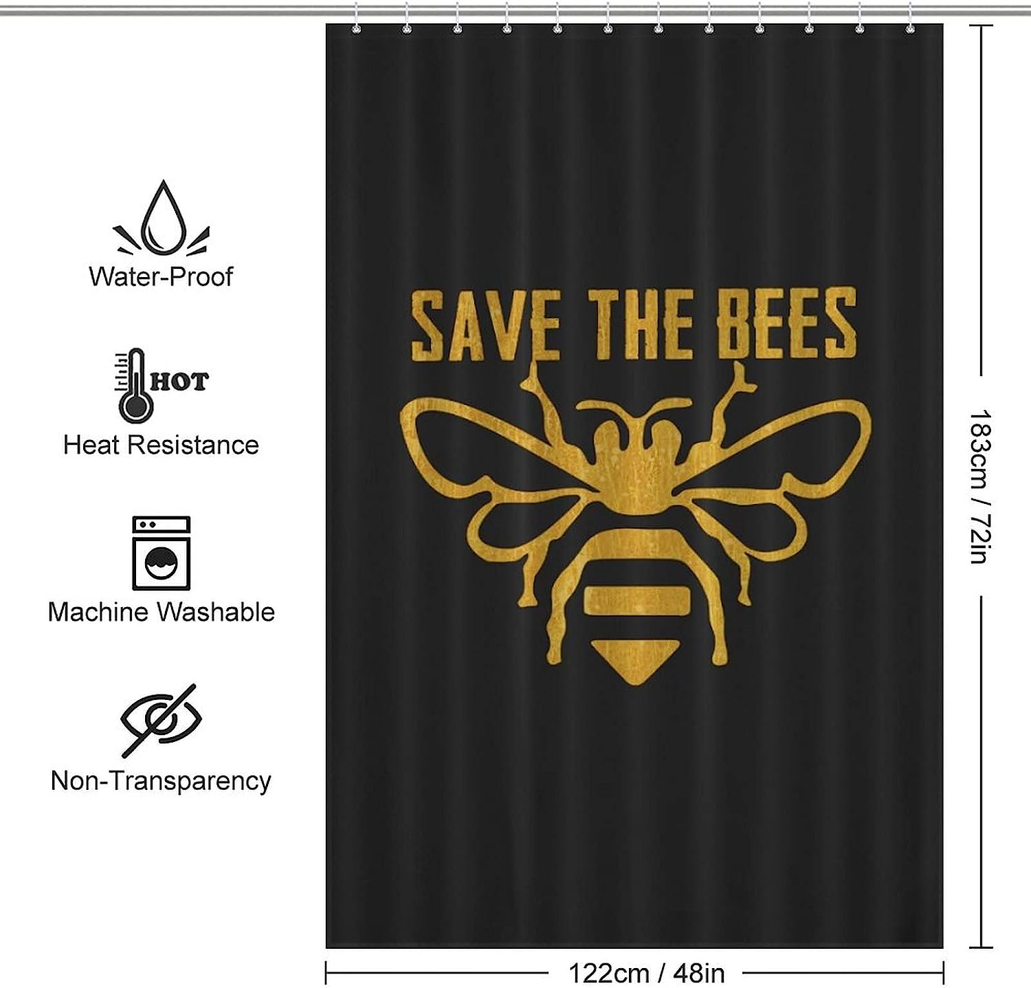 Save The Bees- A Unique Shower Curtain for Your Bathroom
