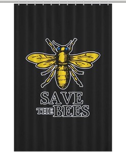 Save The Bees Shower Curtain Fashion Bath Curtain for Bathroom- Save the Environment with This Shower Curtain