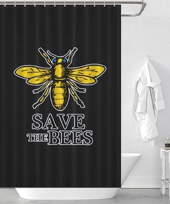 Save The Bees Shower Curtain Fashion Bath Curtain for Bathroom- Save the Environment with This Shower Curtain
