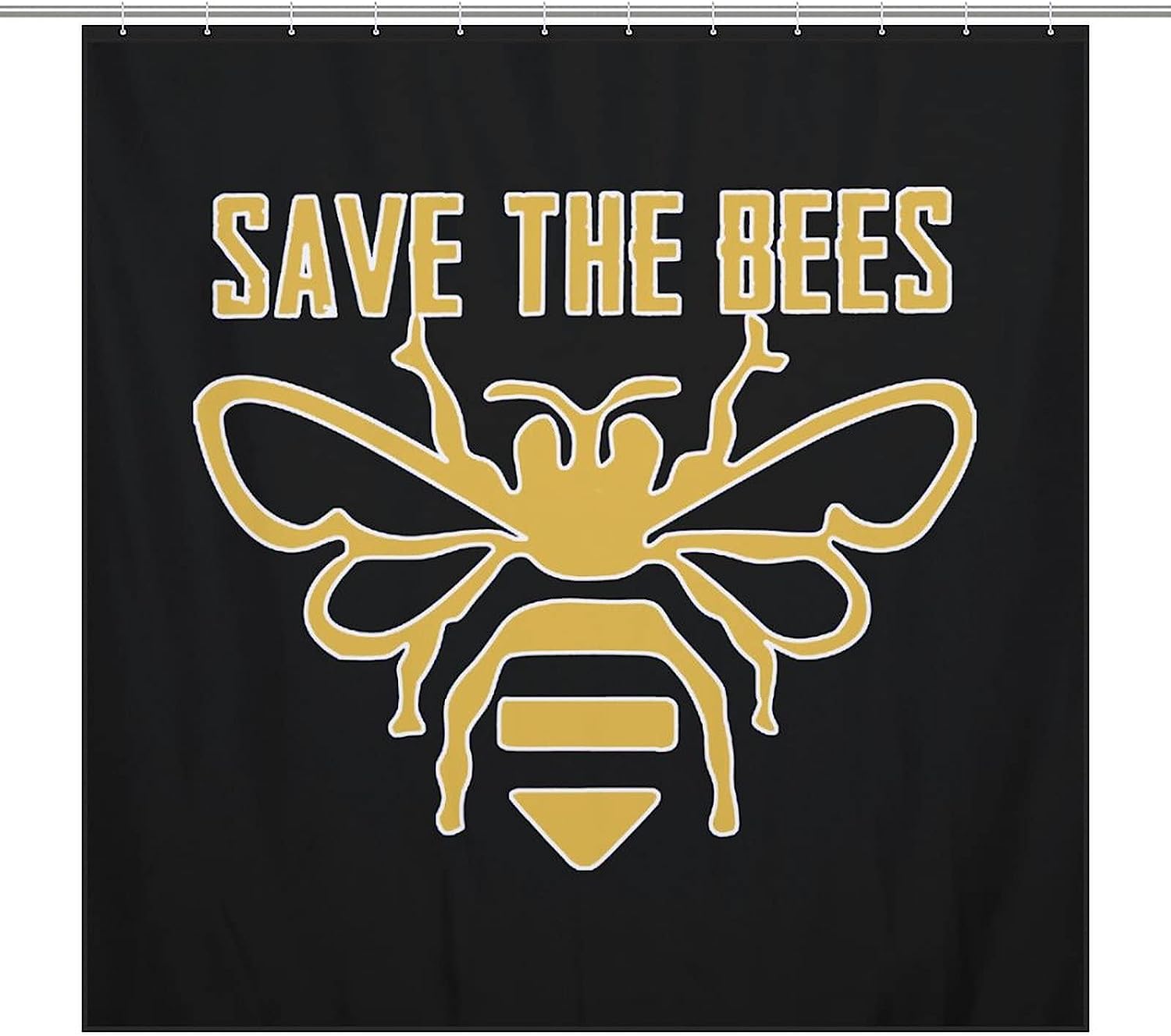 Save The Bees Waterproof Bathroom Shower Curtain for Home Hotel Decor- Show Your Care for This Planet