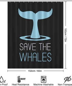 Save The Whales- A Unique Shower Curtain for Your Bathroom