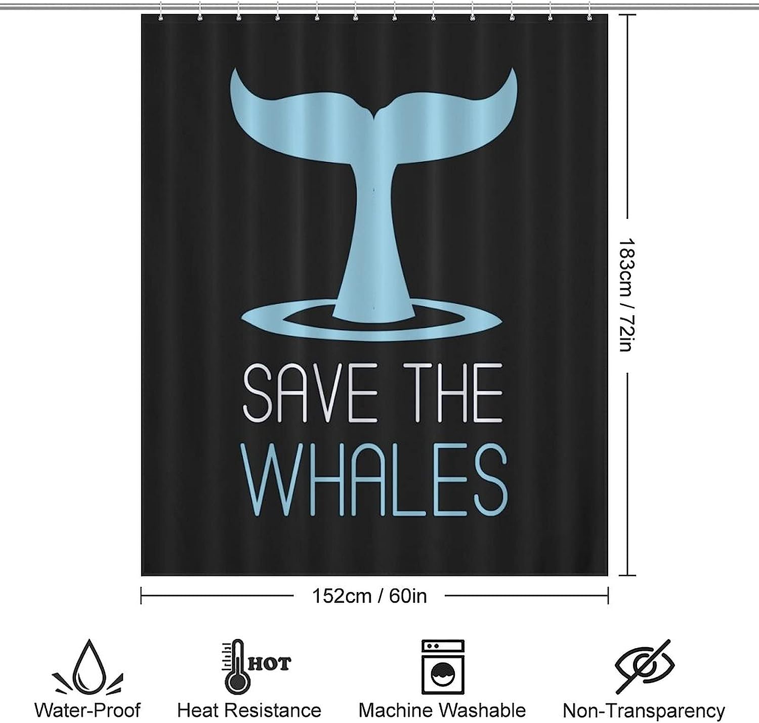 Save The Whales- A Unique Shower Curtain for Your Bathroom