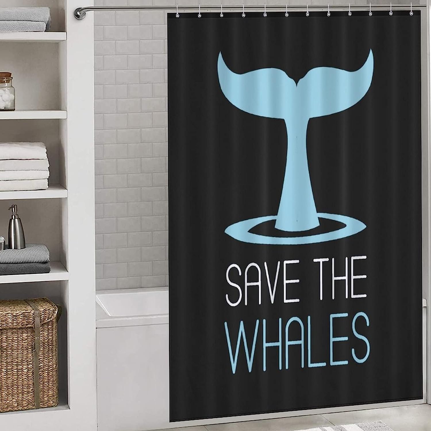 Save The Whales- A Unique Shower Curtain for Your Bathroom