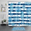 Scallop Sea Horse Blue and White Striped Shower Curtain for Bathroom Decor- Add a Beachy Touch to Your Bathroom