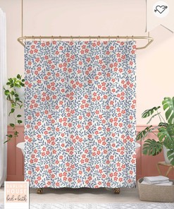 Scandi Floral Shower Curtain- Add a Pop of Color to Your Bathroom