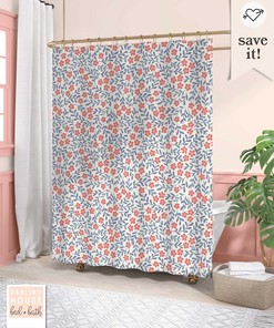 Scandi Floral Shower Curtain- Add a Pop of Color to Your Bathroom