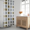 Scandi Moon Rainbow Shower Curtain, Mid-Century Modern Boho Bath Accessory with Abstract Minimalist Design