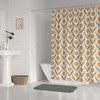 Scandinavian Flowers Shower Curtain with Pastel Colors Bath Curtain - Retro Bathroom Decor