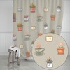 ScarJamFam Kawaii Shower Curtain- Cute Cactus and Eucalyptus Shower Curtain for Your Bathroom