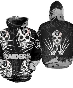 Scare Up Some Fun With This Las Vegas Raiders 3D Skull Printed Halloween Hoodie