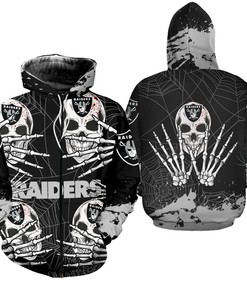 Scare Up Some Fun With This Las Vegas Raiders 3D Skull Printed Halloween Hoodie