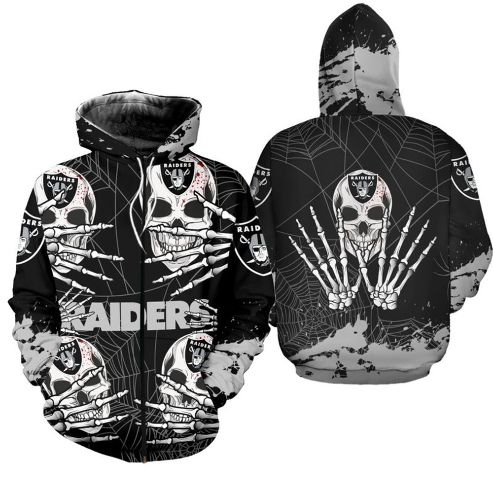 Scare Up Some Fun With This Las Vegas Raiders 3D Skull Printed Halloween Hoodie