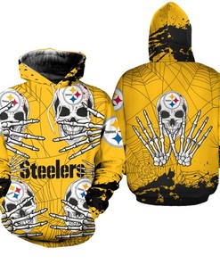 Scare Your Opponents In Halloween With Pittsburgh Steelers Skull Graphic Hoodie