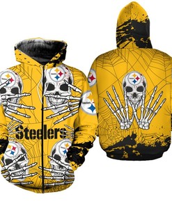 Scare Your Opponents In Halloween With Pittsburgh Steelers Skull Graphic Hoodie