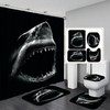 Scary 3D Shark Mouth Shower Curtain For Your Bathroom