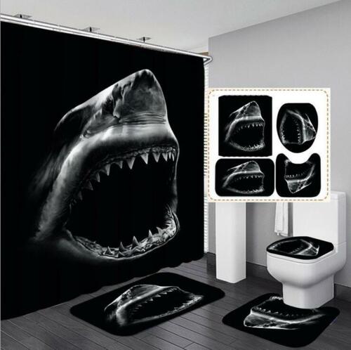 Scary 3D Shark Mouth Shower Curtain For Your Bathroom
