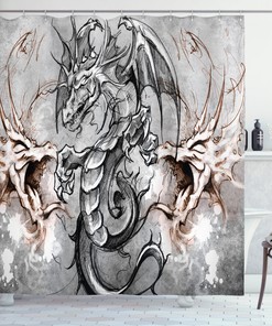 Scary Creature Sketch Dragon Shower Curtain For A Dramatic Bathroom