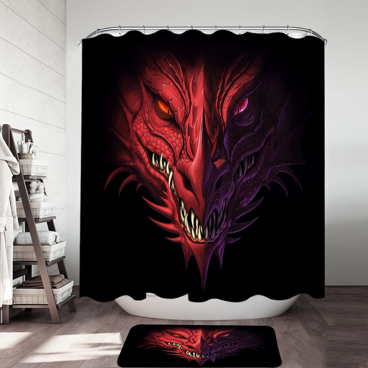 Scary Dragon Shower Curtain- A Dramatic Addition to Your Bathroom