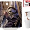 Scary Evil Killer Michael Myers Halloween Fabric Shower Curtain Decoration 