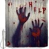 Scary Halloween Blood Fingerprints Fabric Shower Curtain With Waterpoof Feature