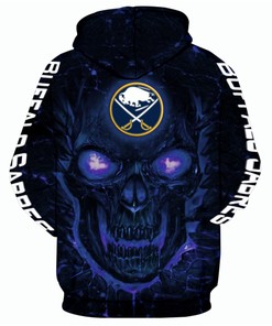 Scary Halloween Themed Buffalo Sabres Hoodie With 3D Skulls Pullover Design