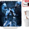 Scary Killer Freddy Jason Michael Halloween Fabric Shower Curtain And Toilet Stickers 