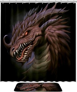 Scary Monster Dragon Fantasy - Waterproof Shower Curtain For Bathroom