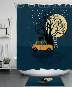 Scary Pumpkin Halloween Shower Curtain - Spooky Halloween Decor 