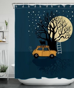 Scary Pumpkin Halloween Shower Curtain - Spooky Halloween Decor