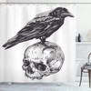 Scary Sketchy Old Skull Image Print Bathroom Shower Curtain- Create a Cryptic Atmosphere in Your Bathroom