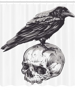 Scary Sketchy Old Skull Image Print Bathroom Shower Curtain- Create a Cryptic Atmosphere in Your Bathroom