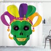 Scary Skull Mask Mardi Gras Print Shower Curtain for Bathroom