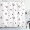 Scattered Stars With American Flag Motifs Shower Curtain For 4Th Of July Bathroom Decor