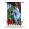 Scenery Bathroom Shower Curtain- Waterfall Forest Tropical Red- Get Your Bathroom in the Tropical Spirit