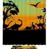 Scenic Dinosaur Tree Sunset Shower Curtain For Nature Lovers