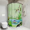 Scenic Dragonfly Shower Curtain in Sage Green for a calming and waterproof bathroom experience