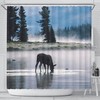 Scenic Moose Lake Shower Curtain for Bathroom Decor