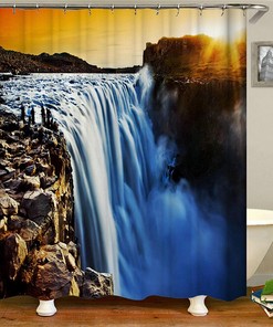 Scenic Nature Waterfall Shower Curtain for a Refreshing Bathroom Decor