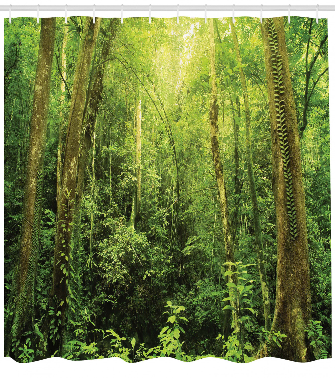 Scenic Rainforest Landscape Print Shower Curtain for Bathroom