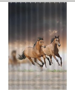 Scenic Running Horse at Sunset Shower Curtain for Bathroom